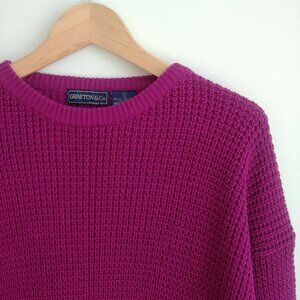 Vintage Grafton & Co. 100% cotton Hong Kong Large sweater magenta fuschia pink